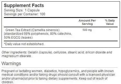 VITACOST - Vitacost Green Tea Extract 500Mg. 100 Capsulas - The Red Vitamin MX - Suplementos Alimenticios - {{ shop.shopifyCountryName }}