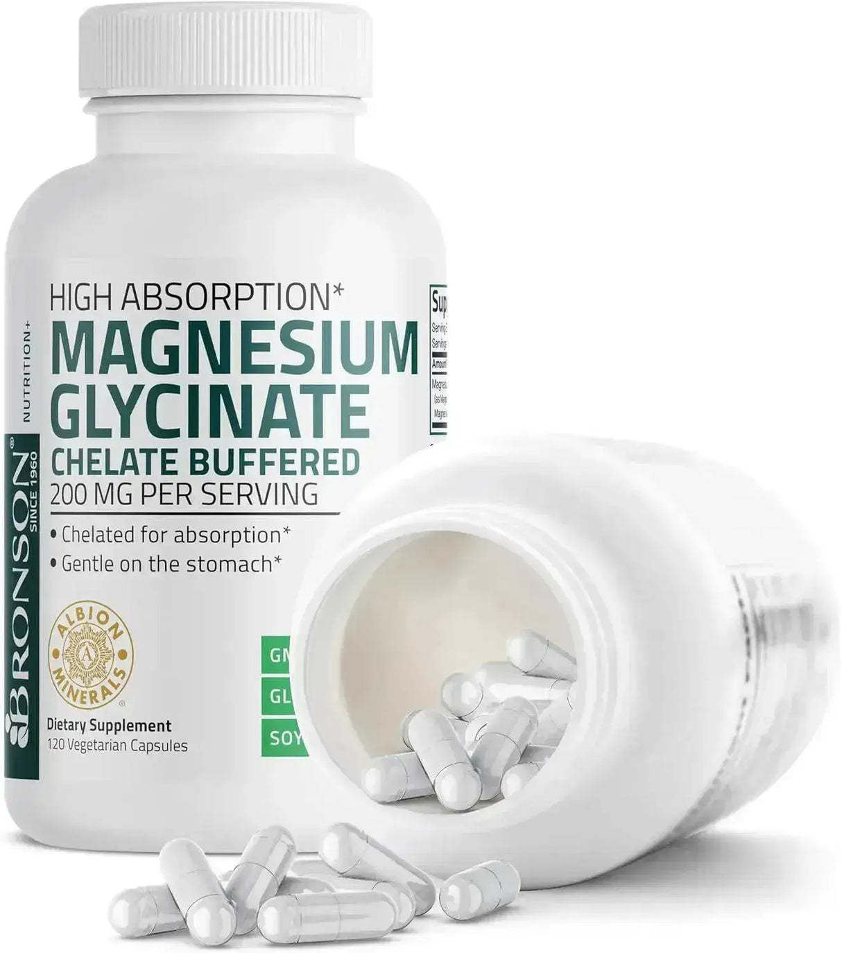 BRONSON - Bronson Magnesium Glycinate 200Mg. 120 Capsulas - The Red Vitamin MX - Suplementos Alimenticios - {{ shop.shopifyCountryName }}