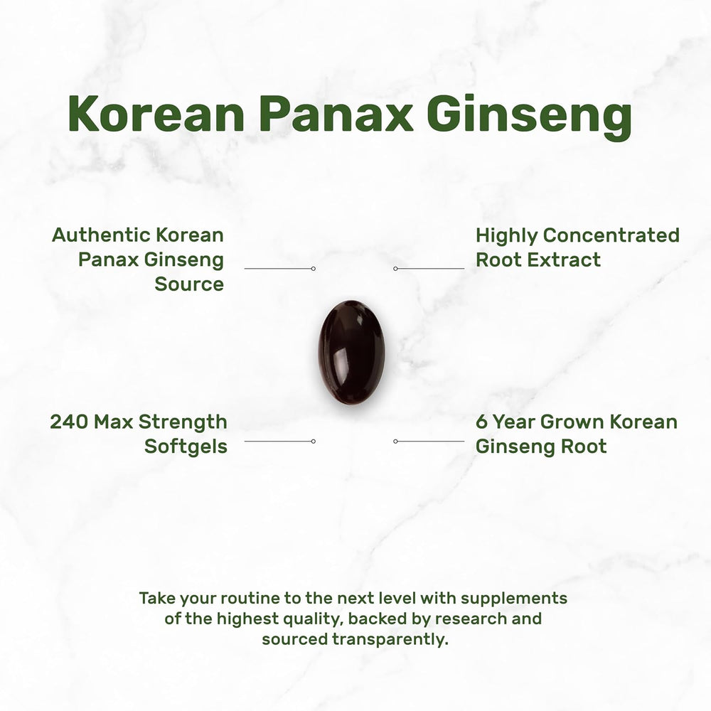 Deal Supplement Korean Red Panax Ginseng Root Extract 7500Mg. 240 Capsulas Blandas