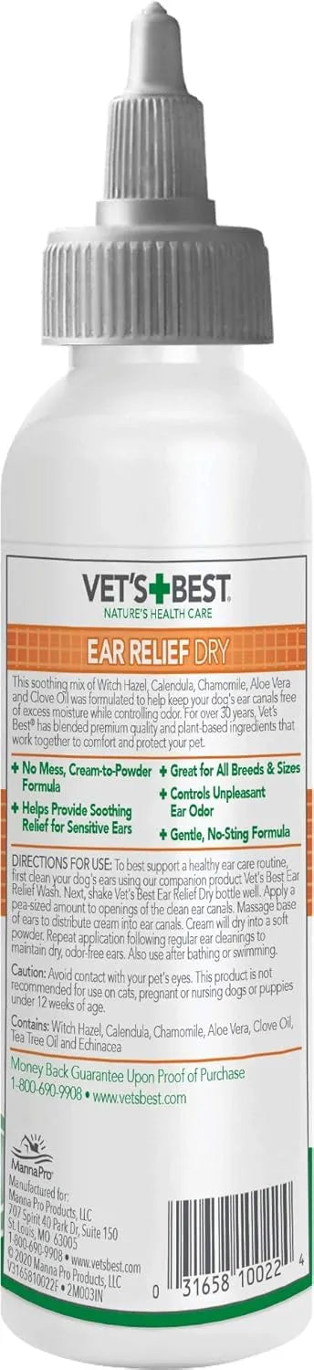 VET'S BEST - Vet's Best Dry Ear Relief for Dogs 4 Fl.Oz. - The Red Vitamin MX - Cuidado Del Oído De Perros - {{ shop.shopifyCountryName }}