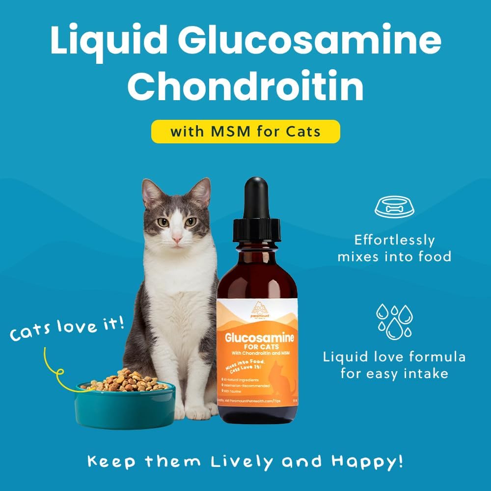 Paramount Pet Health 100% Natural Liquid Glucosamine Chondroitin with MSM for Cats 2 Fl.Oz.