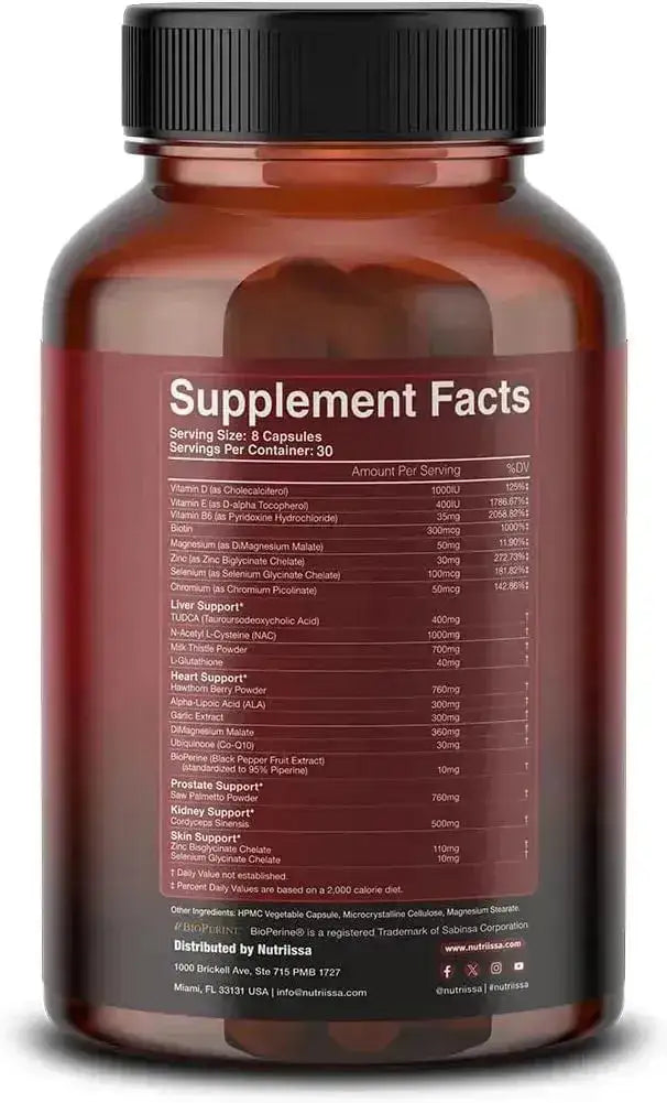 NUTRIISSA - Nutriissa Cycle Support Premium Liver Detox 5700Mg. 240 Capsulas - The Red Vitamin MX - Suplementos Alimenticios - {{ shop.shopifyCountryName }}