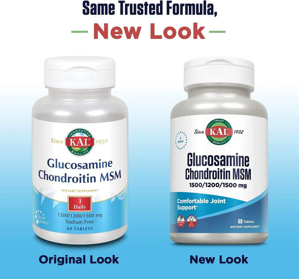 KAL - KAL Glucosamine Chondroitin MSM 60 Tabletas - The Red Vitamin MX - Suplementos Alimenticios - {{ shop.shopifyCountryName }}