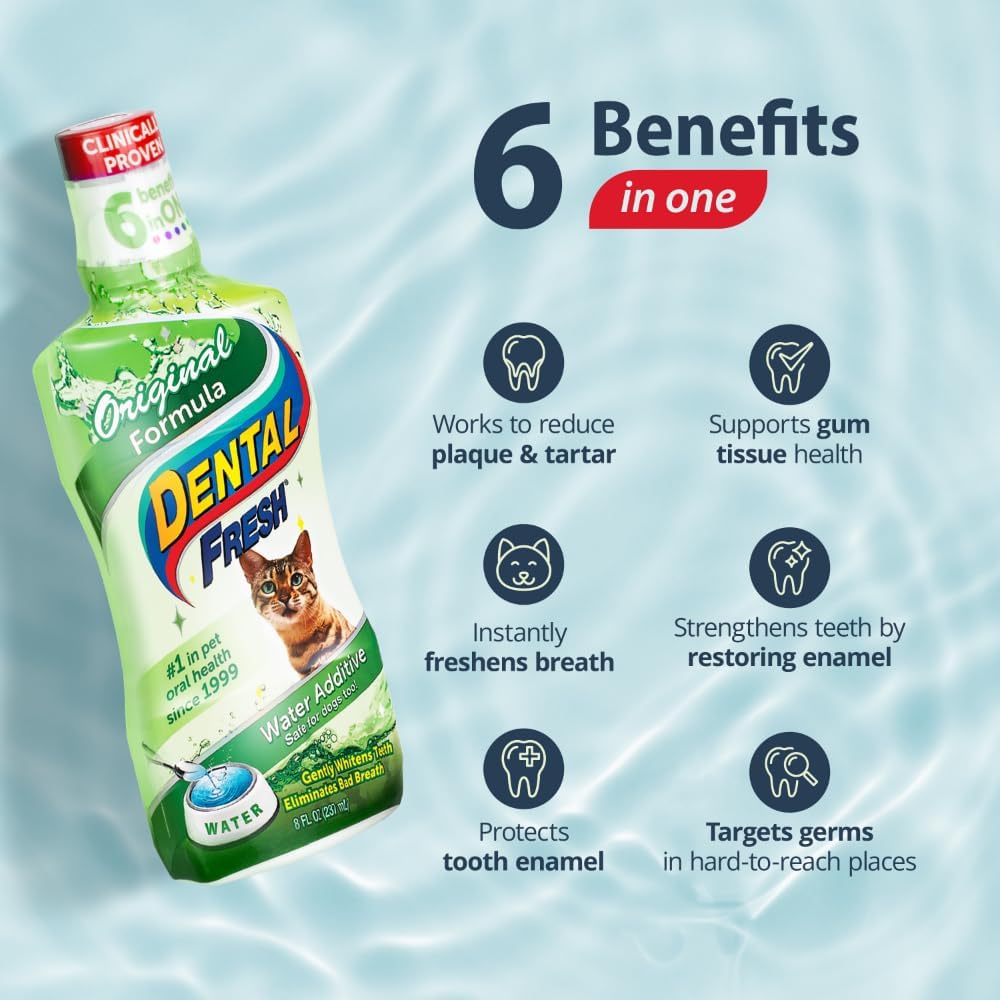 Dental Fresh Water Additive for Cats Original Formula 8 Fl.Oz.