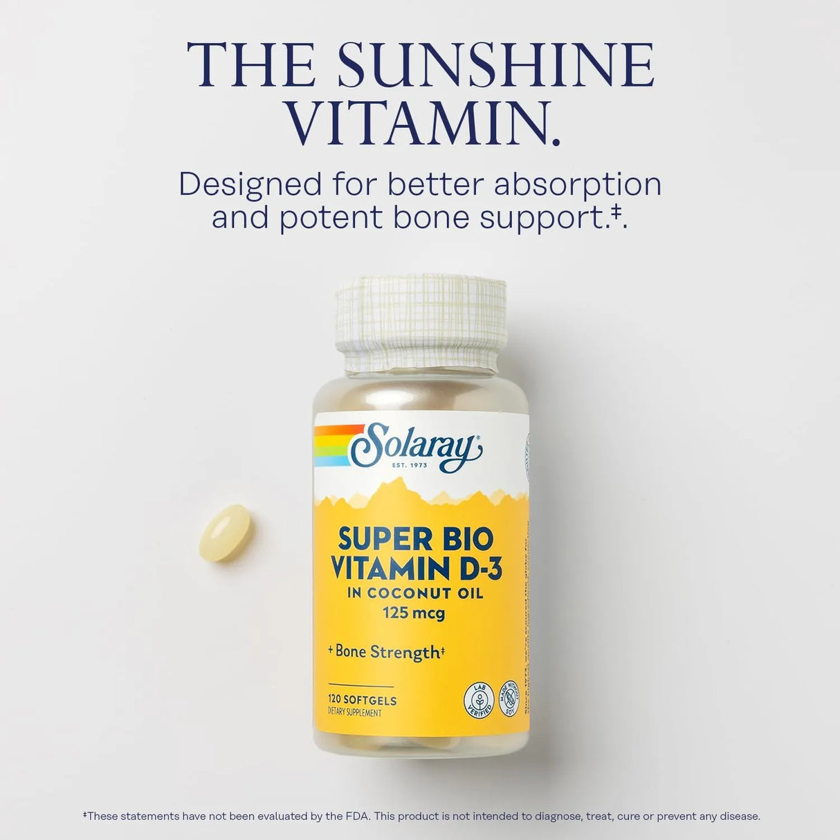 SOLARAY - Solaray Super Bio Vitamin D3 in Coconut Oil 125mcg 120 Capsulas Blandas - The Red Vitamin MX - Suplementos Alimenticios - {{ shop.shopifyCountryName }}