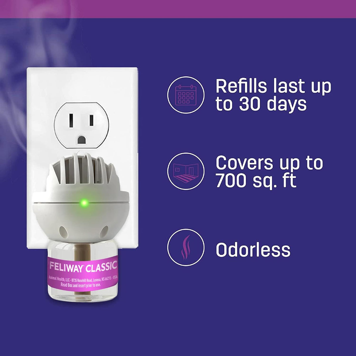 FELIWAY Classic 30 Day Cat Calming Refill for Pheromone Diffuser 48Ml. 3 Pack