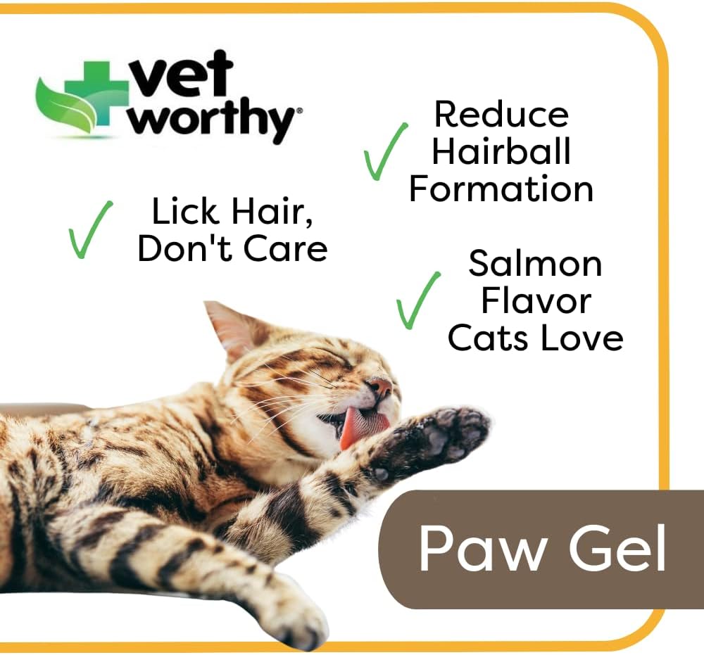 Vet Worthy Hairball Paw Gel Aid for Cats 5 Oz.