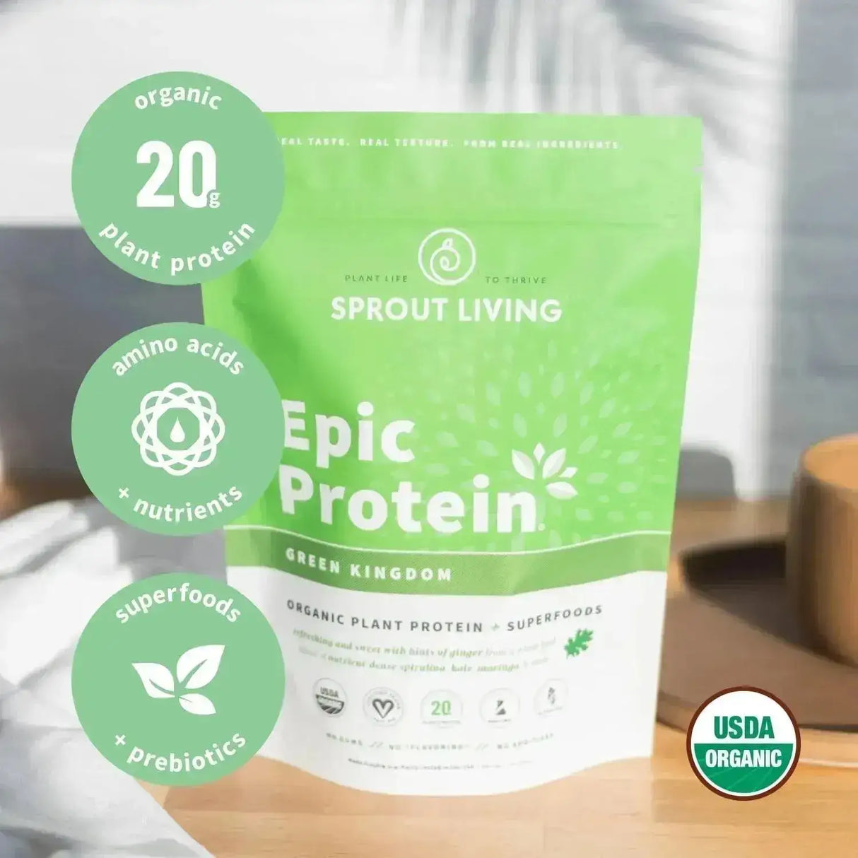 SPROUT LIVING - Sprout Living Epic Protein Plant Based Protein & Superfoods Powder Green Kingdom 456Gr. - The Red Vitamin MX - Suplementos Alimenticios - {{ shop.shopifyCountryName }}
