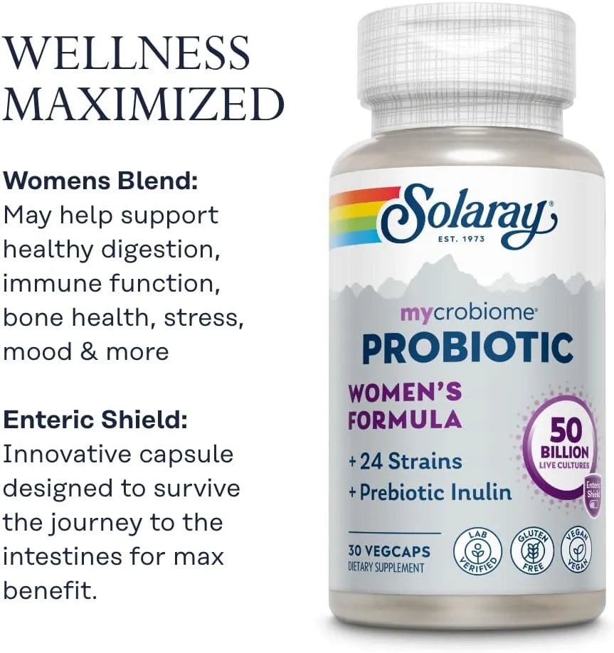 SOLARAY - SOLARAY Mycrobiome Probiotic Women’s Formula 30 Capsulas - The Red Vitamin MX - Suplementos Alimenticios - {{ shop.shopifyCountryName }}