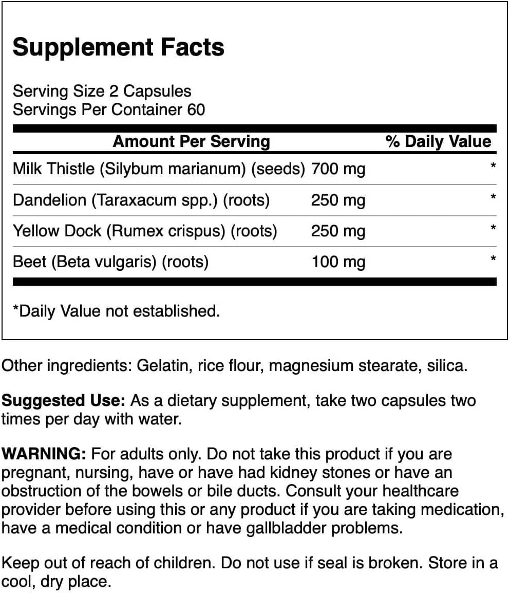SWANSON - Swanson Milk Thistle, Dandelion & Yellow Dock 120 Capsulas - The Red Vitamin MX - Suplementos Alimenticios - {{ shop.shopifyCountryName }}