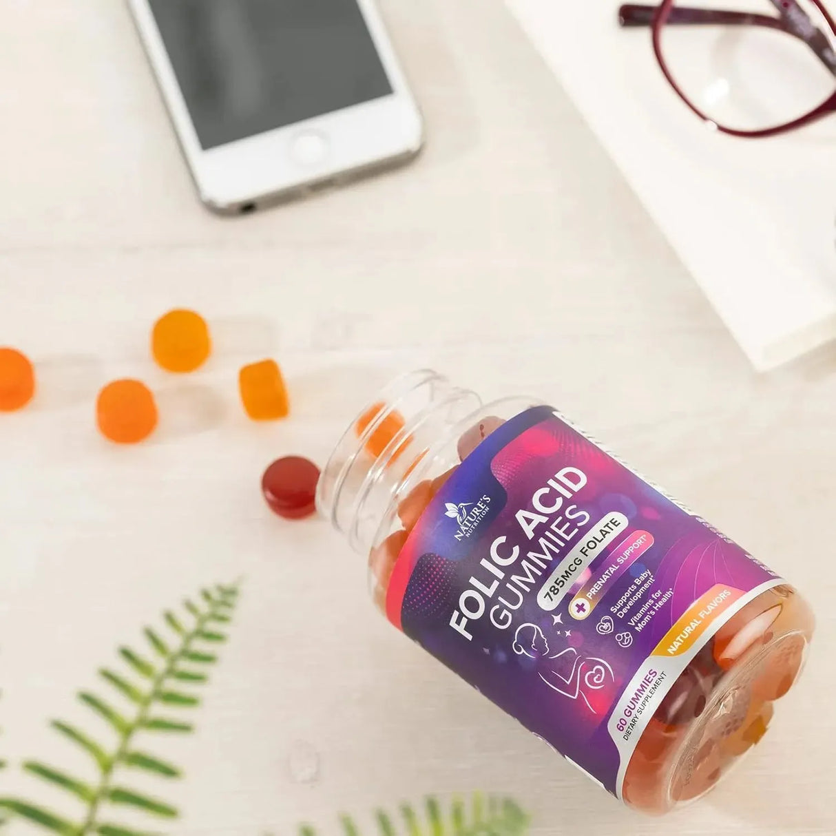 NATURE'S NUTRITION - Nature's Nutrition Folic Acid Gummies for Women 785mcg 60 Gomitas - The Red Vitamin MX - Suplementos Alimenticios - {{ shop.shopifyCountryName }}