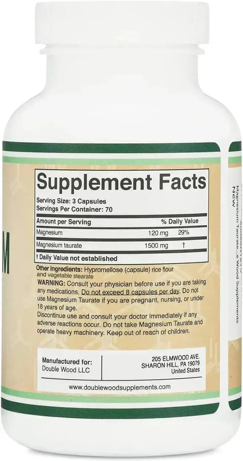 DOUBLE WOOD SUPPLEMENTS - Double Wood Supplements Magnesium Taurate 1500Mg. 210 Capsulas - The Red Vitamin MX - Suplementos Alimenticios - {{ shop.shopifyCountryName }}