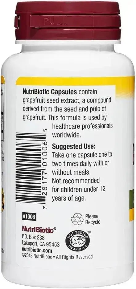 NUTRIBIOTIC - NutriBiotic Grapefruit Seed Extract 250Mg. 60 Capsulas - The Red Vitamin MX - Suplementos Alimenticios - {{ shop.shopifyCountryName }}