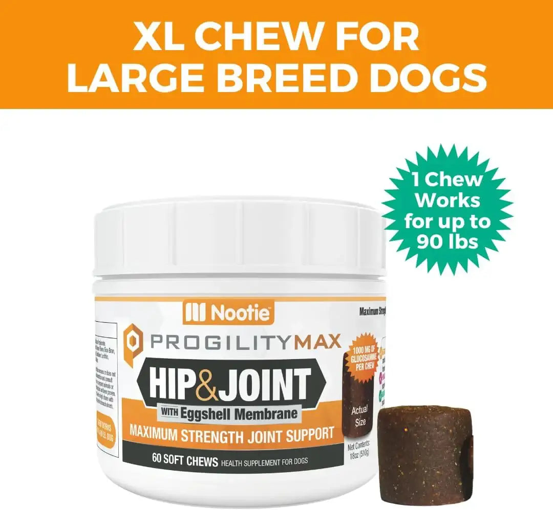 NOOTIE - Nootie ProgilityMAX Hip & Joint Supplement for Large Dogs 60 Masticables - The Red Vitamin MX - Cuidado De Cadera Y Articulaciones Para Perros - {{ shop.shopifyCountryName }}