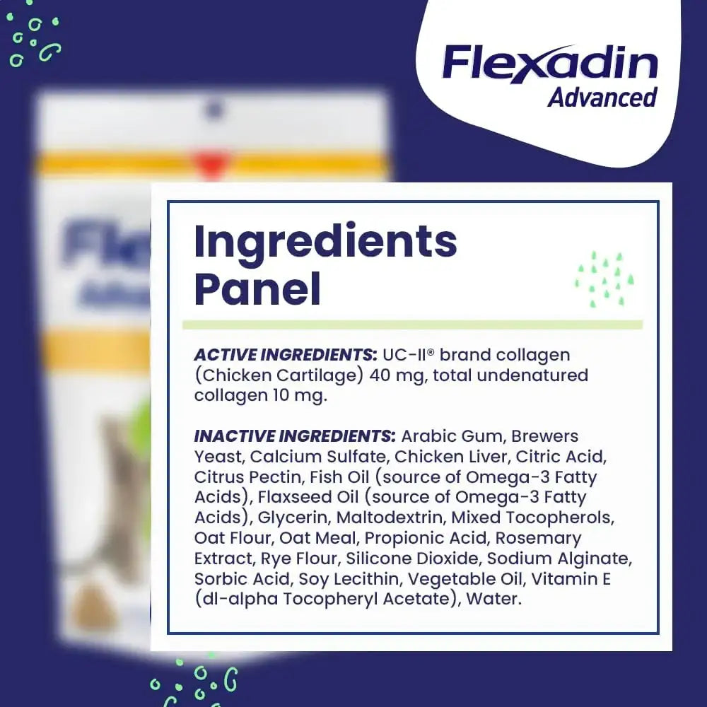 VETOQUINOL - Vetoquinol Flexadin Advanced Dog Hip and Joint 60 Masticables - The Red Vitamin MX - Cuidado De Cadera Y Articulaciones Para Perros - {{ shop.shopifyCountryName }}