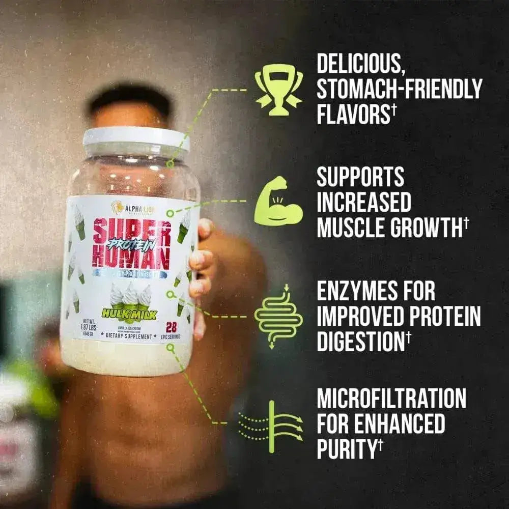 ALPHA LION - ALPHA LION Superhuman Whey Protein Powder Hulk Milk 28 Servicios - The Red Vitamin MX - Suplementos Alimenticios - {{ shop.shopifyCountryName }}