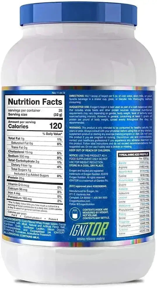 EVOGEN - Evogen Isoject Whey Isolate Protein Chocolate Peanut Butter 896Gr. - The Red Vitamin MX - Suplementos Alimenticios - {{ shop.shopifyCountryName }}