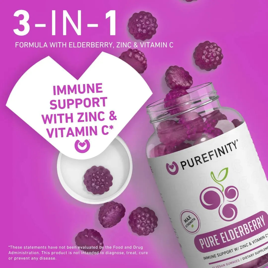 PUREFINITY - PUREFINITY Sambucus Elderberry Gummies 60 Gomitas - The Red Vitamin MX - Suplementos Alimenticios - {{ shop.shopifyCountryName }}