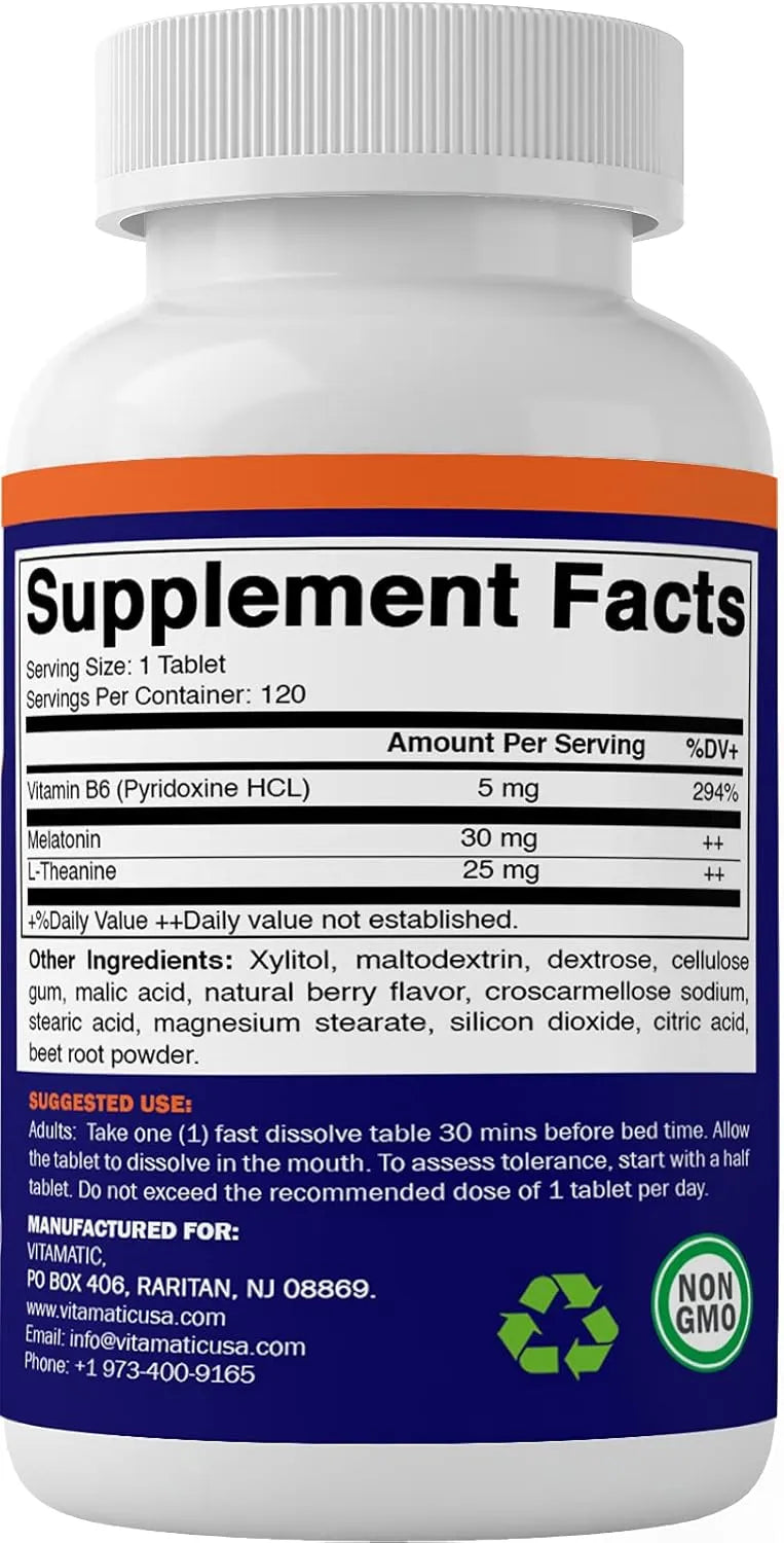 VITAMATIC - Vitamatic Melatonin 30Mg. 120 Tabletas - The Red Vitamin MX - Suplementos Alimenticios - {{ shop.shopifyCountryName }}