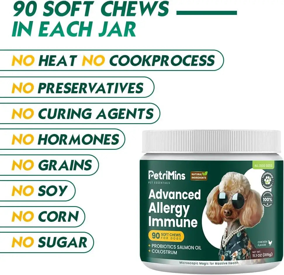 PETRIMINS - PetriMins Advanced Allergy Immune Itch Relief for Dogs Chicken 90 Masticables - The Red Vitamin MX - Remedios Para La Picazón De Perros - {{ shop.shopifyCountryName }}