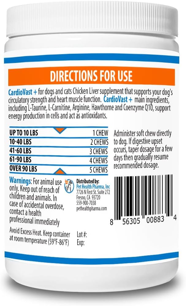 Doggy Naturals CardioVast Cardio Support and Cardio Strength Supplement for Dog 60 Masticables