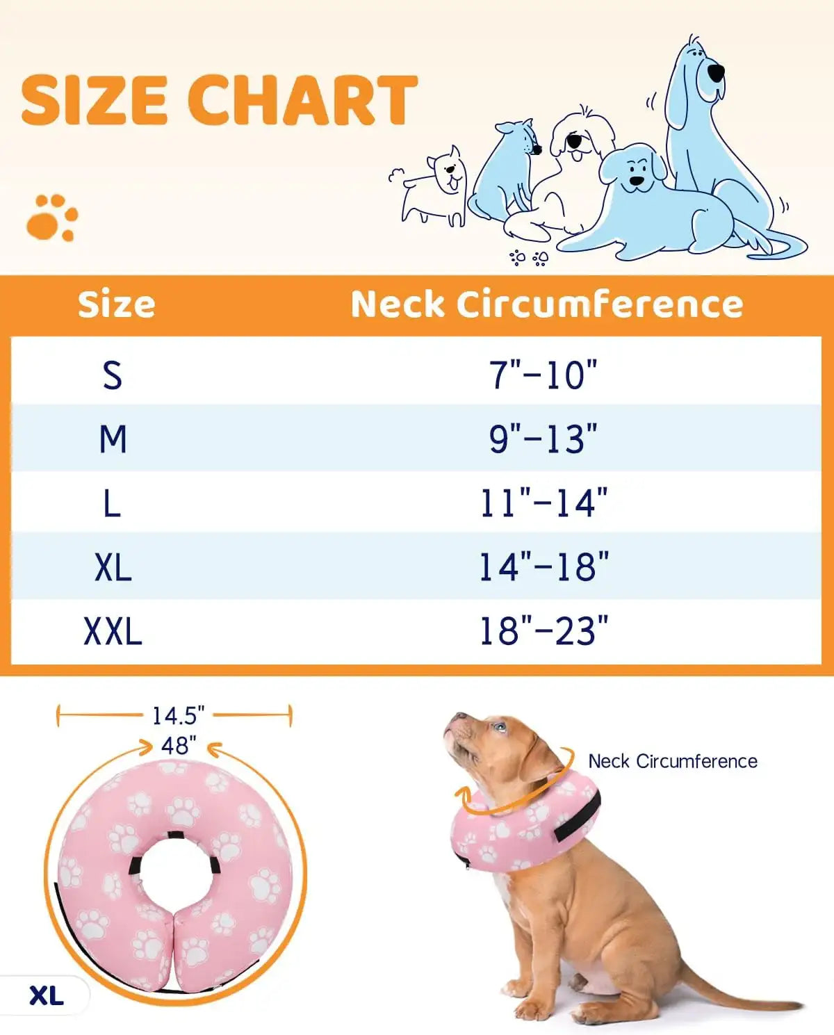 SUPET - Supet Inflatable Dog Cone Collar Alternative After Surgery XLARGE Neck 14"-18" - The Red Vitamin MX - Collares y Conos De Recuperación Para Perros - {{ shop.shopifyCountryName }}