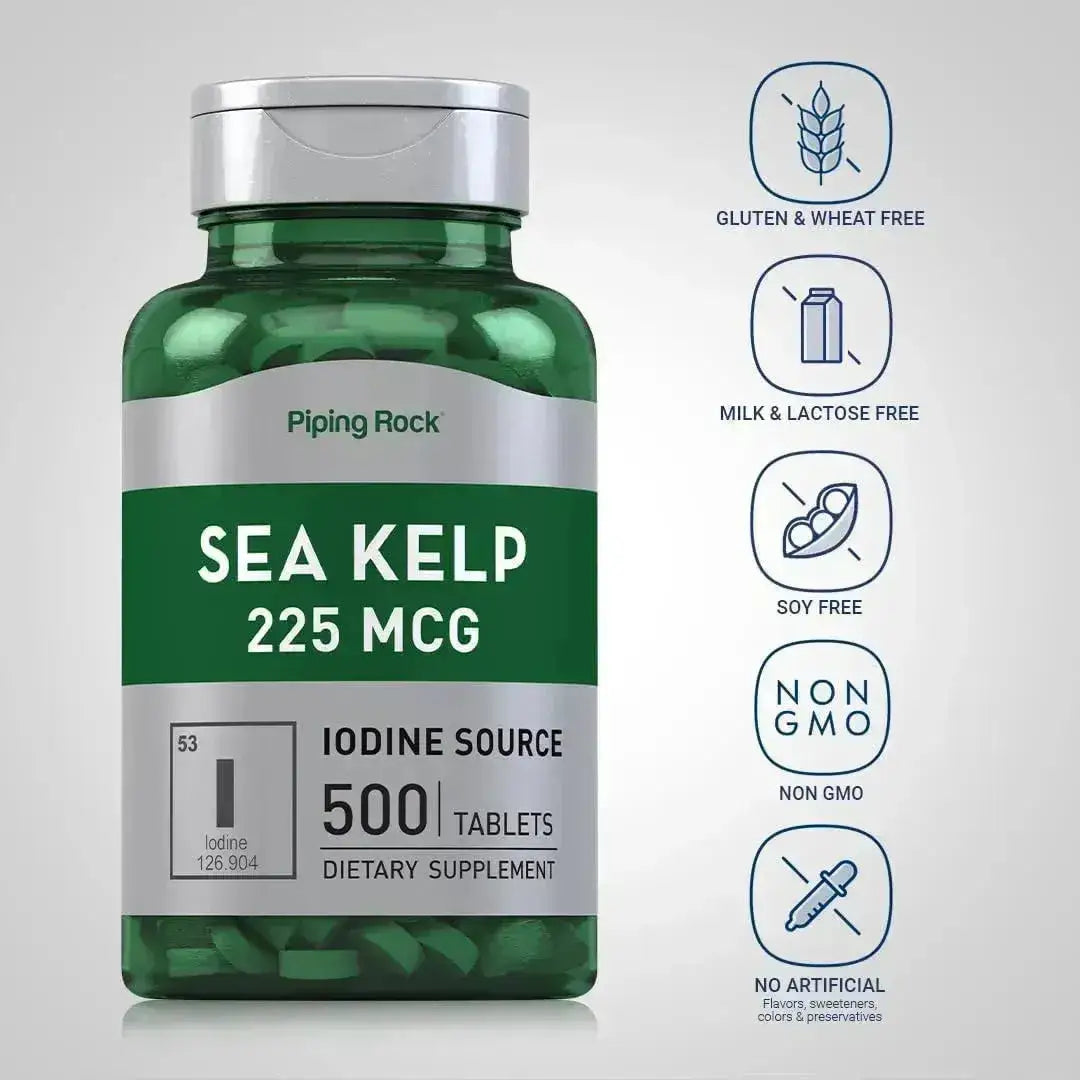 PIPING ROCK - Piping Rock Sea Kelp 225mcg 500 Tabletas - The Red Vitamin MX - Suplementos Alimenticios - {{ shop.shopifyCountryName }}