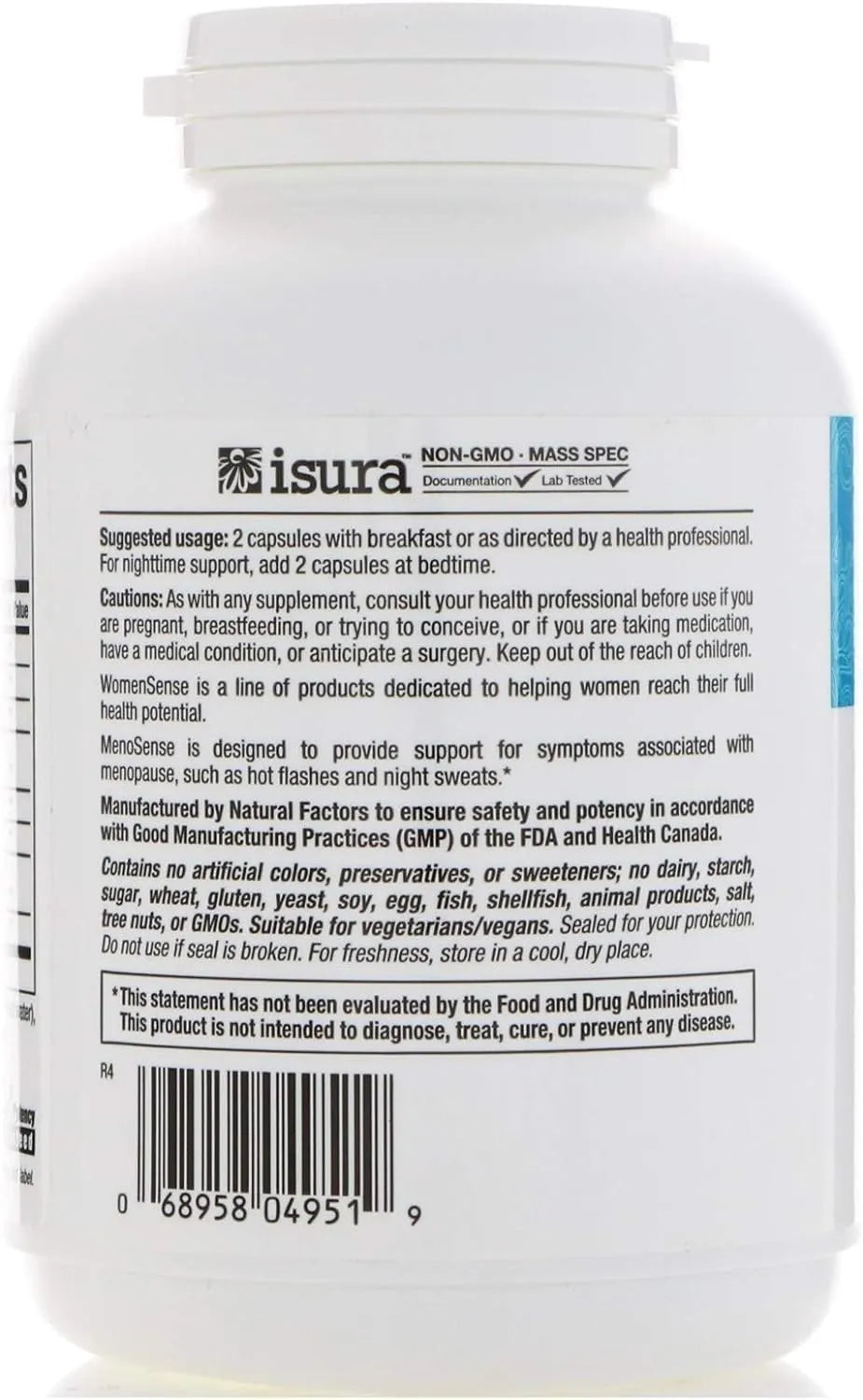 NATURAL FACTORS - Natural Factors Menosense 180 Capsulas - The Red Vitamin MX - Suplementos Alimenticios - {{ shop.shopifyCountryName }}