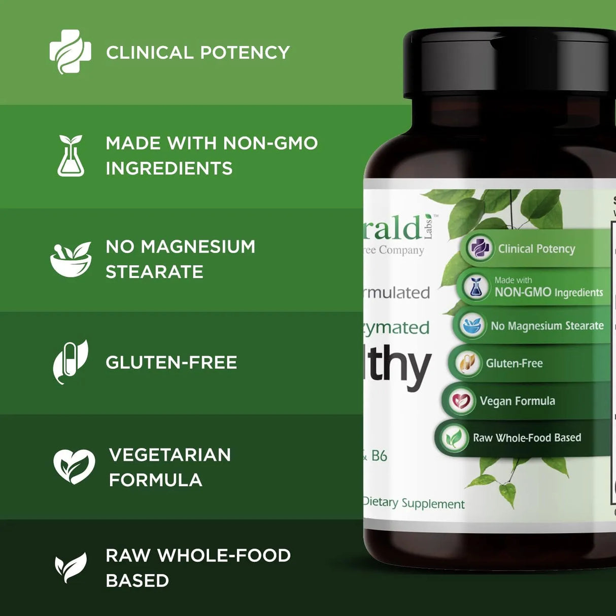 EMERALD LABS - EMERALD LABS B-Healthy Vegan Vitamin B Complex 60 Capsulas - The Red Vitamin MX - Suplementos Alimenticios - {{ shop.shopifyCountryName }}