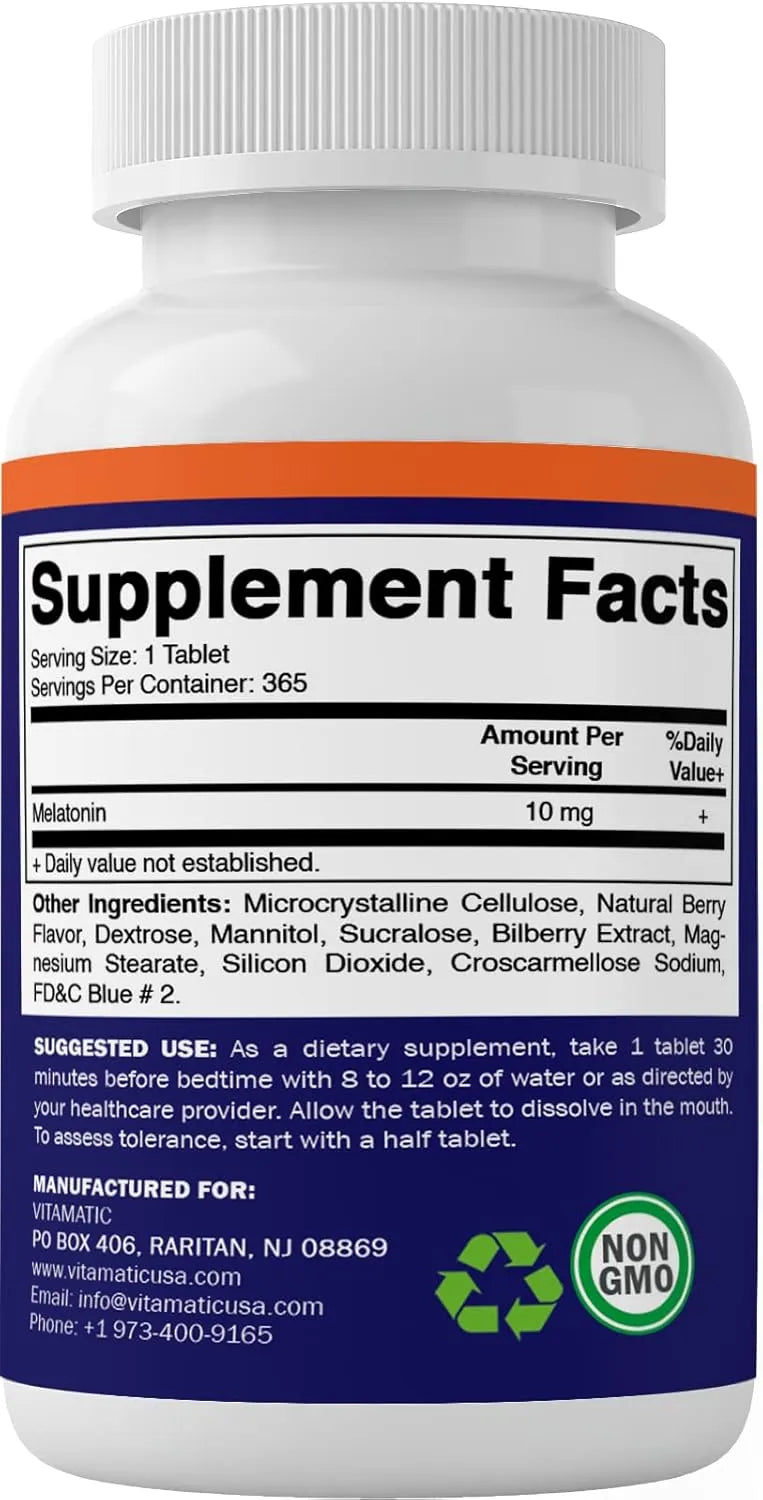 VITAMATIC - Vitamatic Melatonin 10Mg. 365 Tabletas - The Red Vitamin MX - Suplementos Alimenticios - {{ shop.shopifyCountryName }}
