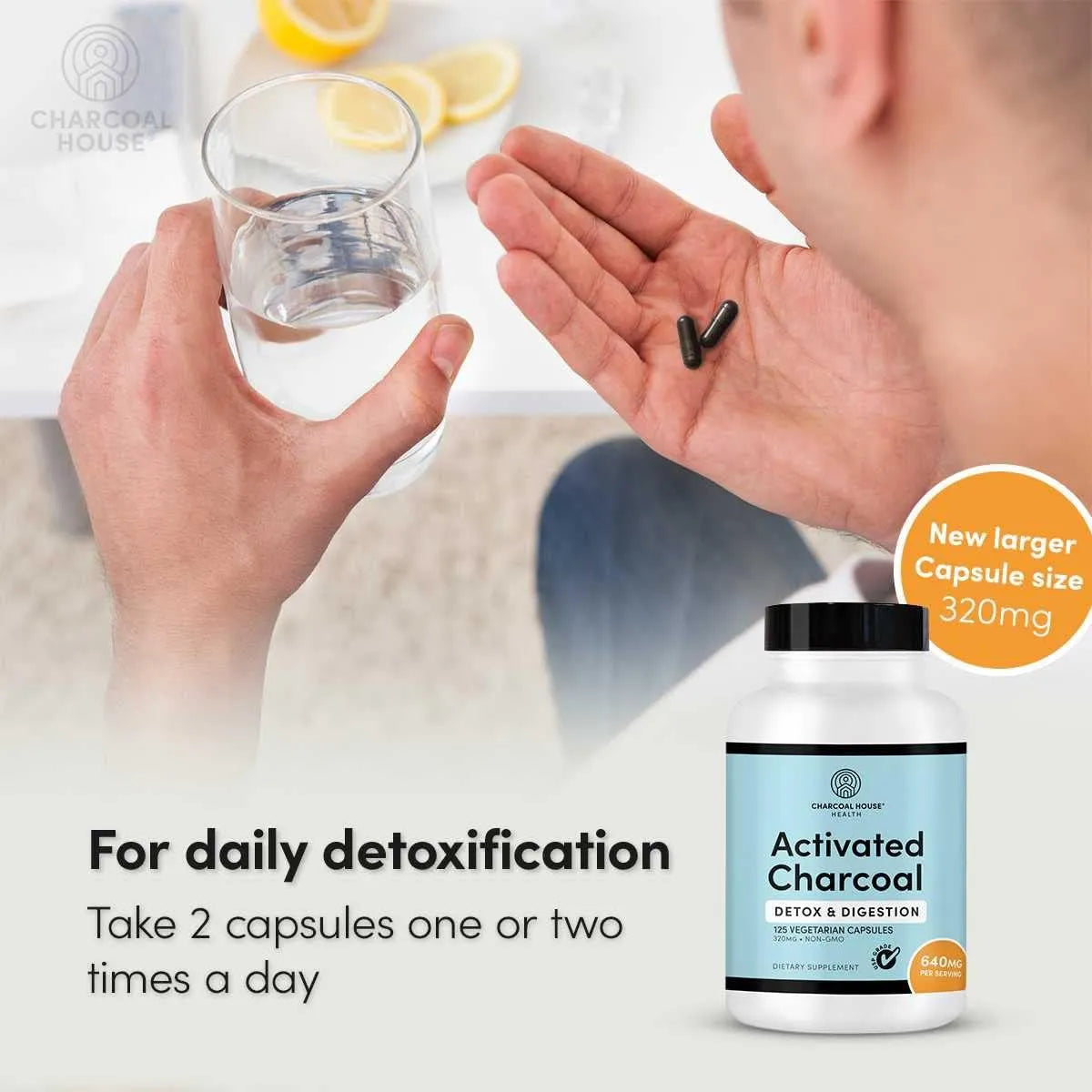 CHARCOAL HOUSE - Charcoal House Activated Charcoal 125 Capsulas - The Red Vitamin MX - Suplementos Alimenticios - {{ shop.shopifyCountryName }}