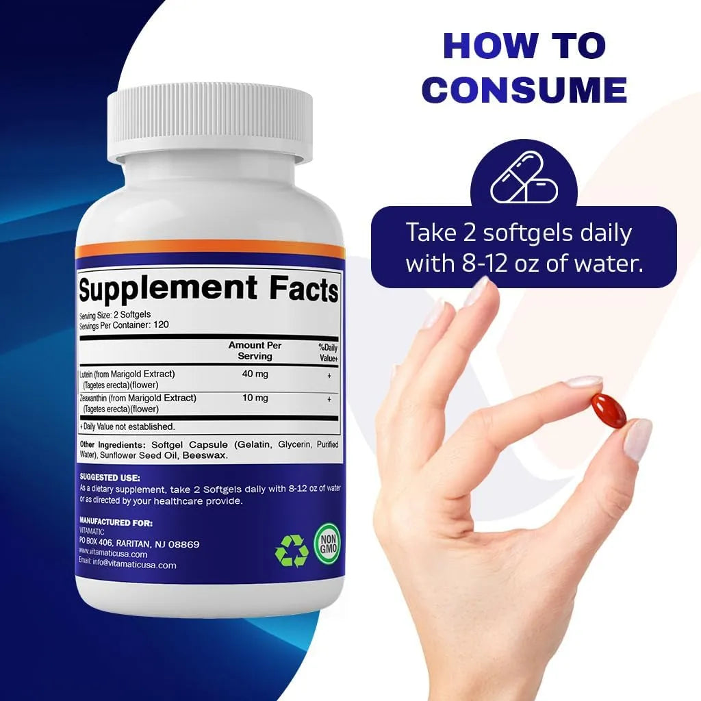 VITAMATIC - Vitamatic Lutein 40Mg. with Zeaxanthin 10Mg. 240 Capsulas Blandas - The Red Vitamin MX - Suplementos Alimenticios - {{ shop.shopifyCountryName }}