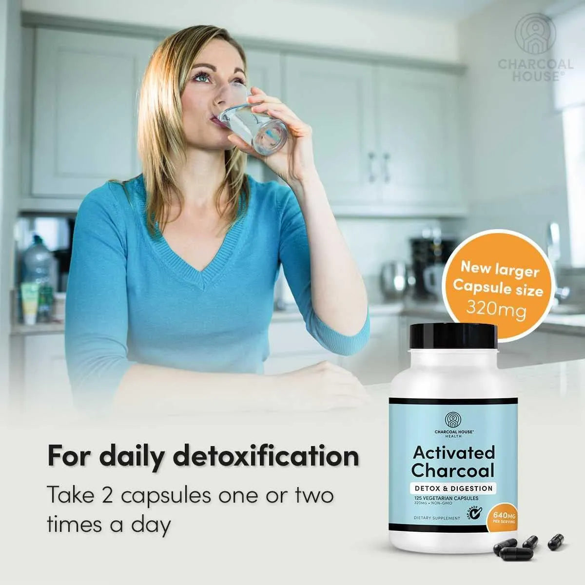 CHARCOAL HOUSE - Charcoal House Activated Charcoal 125 Capsulas - The Red Vitamin MX - Suplementos Alimenticios - {{ shop.shopifyCountryName }}