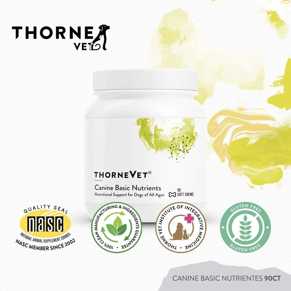 THORNEVET - ThorneVET Canine Basic Nutrients Multivitamin Support for Dogs 90 Masticables - The Red Vitamin MX - Multivitamínicos Para Perros - {{ shop.shopifyCountryName }}