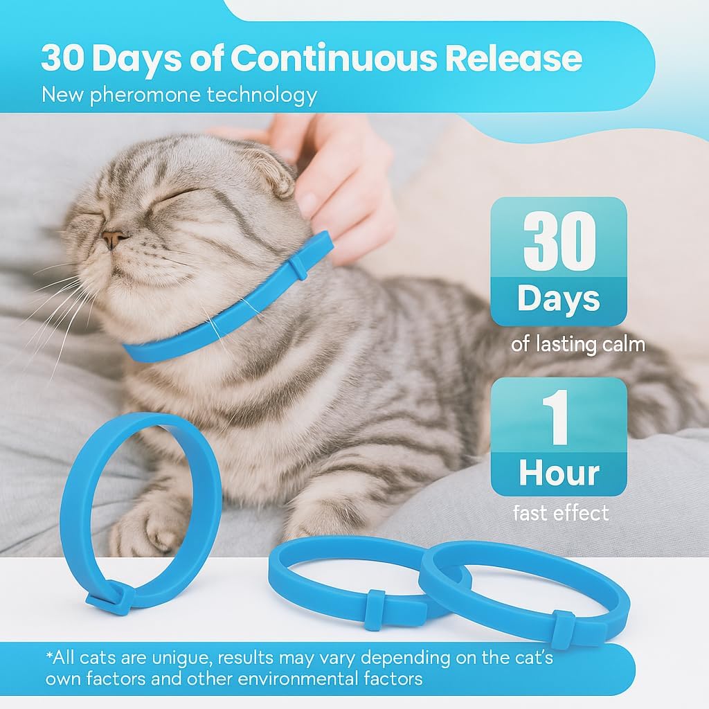 Duasdne Calming Collar for Cats 4 Pack