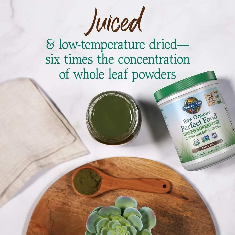 GARDEN OF LIFE - Garden of Life Raw Organic Perfect Food Green Superfood Juiced Greens Powder 30 Servicios Chocolate 285Gr. - The Red Vitamin MX - Suplementos Alimenticios - {{ shop.shopifyCountryName }}