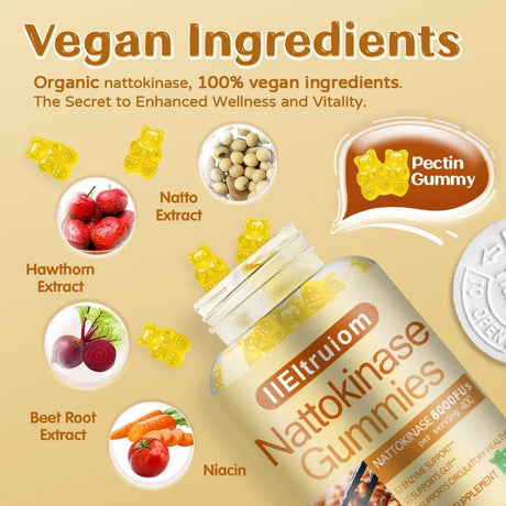 IIETRUIOM - IIEltruiom Nattokinase 8,000 FU Gummies 60 Gomitas - The Red Vitamin MX - Suplementos Alimenticios - {{ shop.shopifyCountryName }}