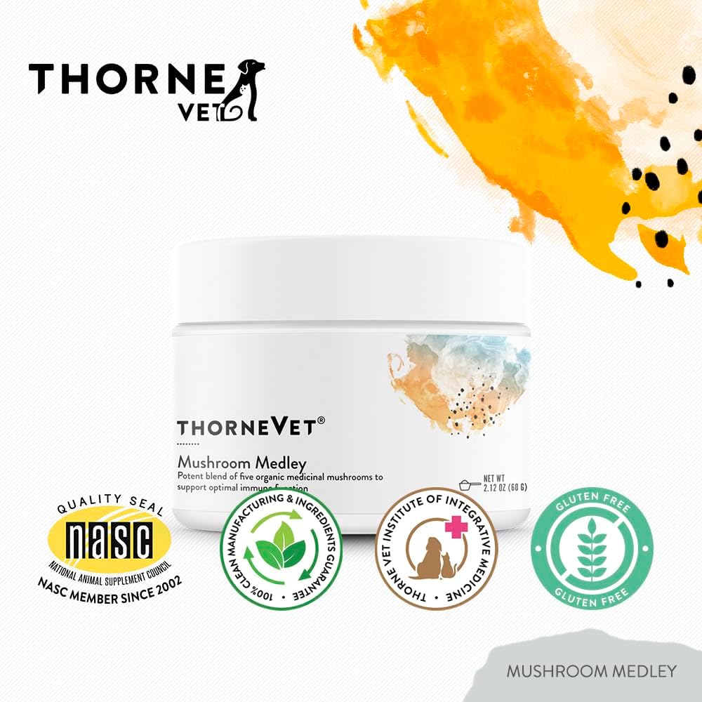 THORNE RESEARCH - ThorneVet Mushroom Medley for Dogs 120 Servicios 60Gr. - The Red Vitamin MX - Suplementos Herbales Para Perros - {{ shop.shopifyCountryName }}