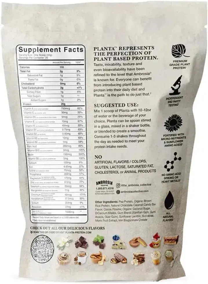 AMBROSIA - Ambrosia Planta Premium Organic Plant-Based Protein 25 Servicios Candy Bar 800Gr. - The Red Vitamin MX - Suplementos Alimenticios - {{ shop.shopifyCountryName }}