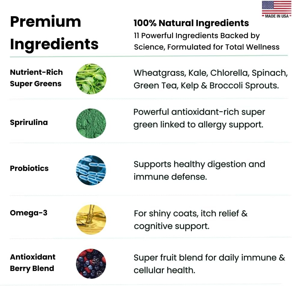 Kayode Canine NutriGreens Vitamins & Probiotics for Dogs 90 Masticables