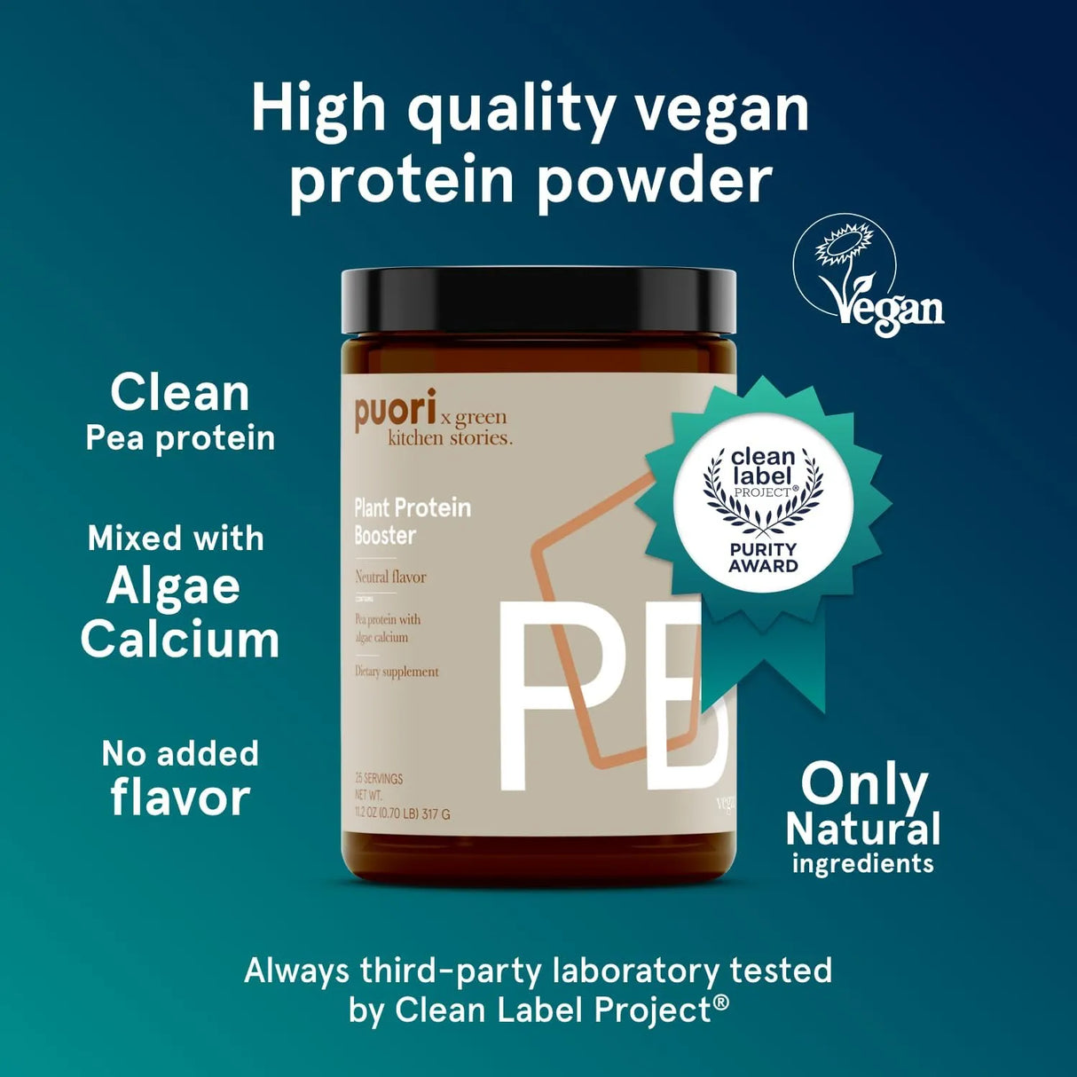 PUORI - Puori Vegan Plant Protein Enhancer Powder Pea Protein Neutral Flavor 317Gr. - The Red Vitamin MX - Suplementos Alimenticios - {{ shop.shopifyCountryName }}