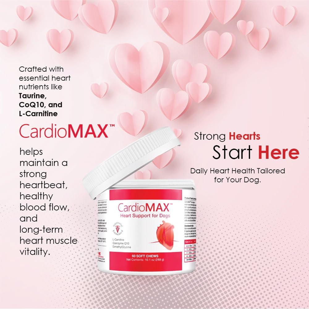 CARDIOMAX Heart Support Supplement for Dogs Vet-Formulated 60 Masticables