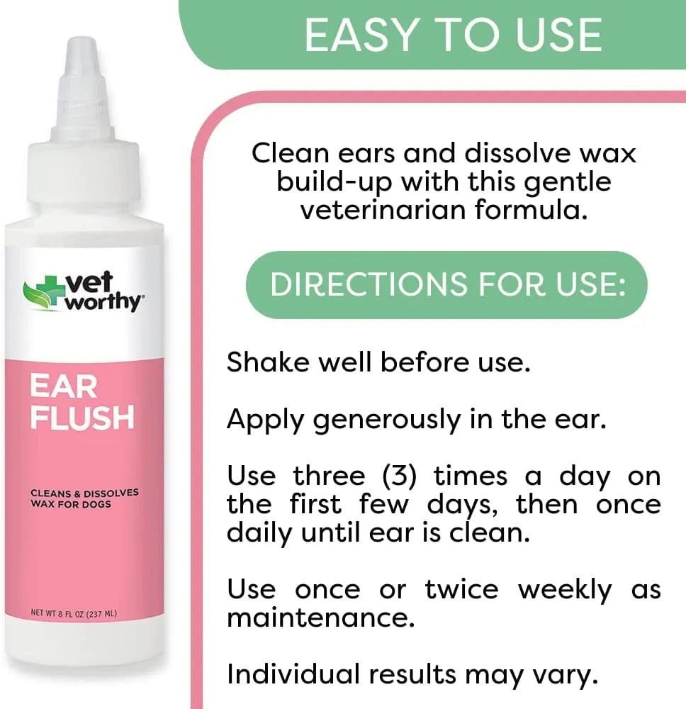 VET WORTHY - Vet Worthy Dog Ear Flush 8 Fl.Oz. - The Red Vitamin MX - Cuidado Del Oído De Perros - {{ shop.shopifyCountryName }}