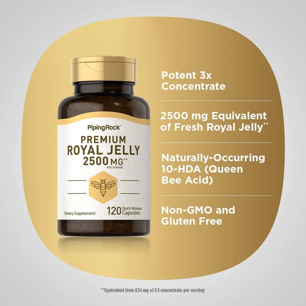 PIPING ROCK - Piping Rock Royal Jelly 2500Mg. 120 Capsulas - The Red Vitamin MX - Suplementos Alimenticios - {{ shop.shopifyCountryName }}