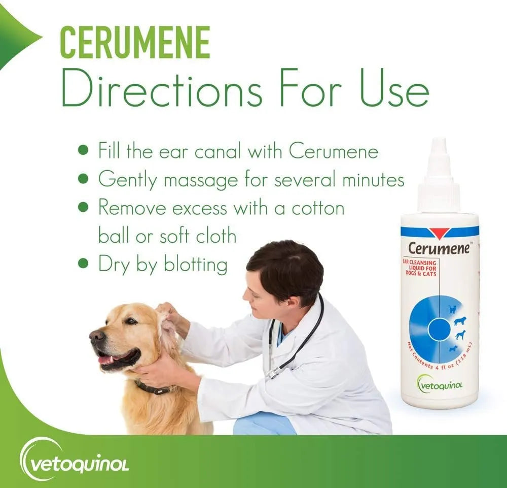 VETOQUINOL - Vetoquinol Cerumene Ear Cleansing Liquid for Dogs 4 Fl.Oz. - The Red Vitamin MX - Cuidado Del Oído De Perros - {{ shop.shopifyCountryName }}