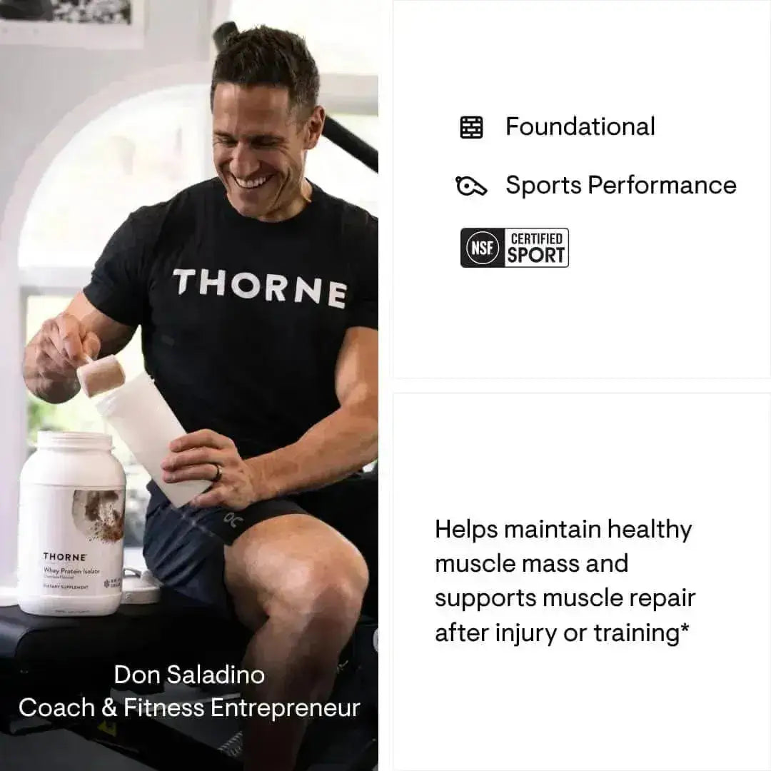 THORNE RESEARCH - THORNE Whey Protein Isolate Chocolate Flavored 30 Servicios 906Gr. - The Red Vitamin MX - Suplementos Alimenticios - {{ shop.shopifyCountryName }}
