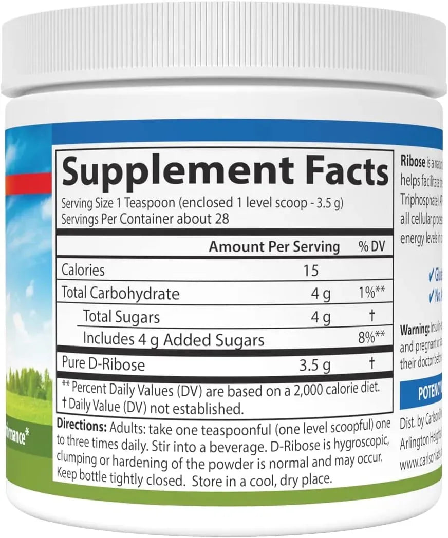 CARLSON - Carlson Ribose Powder 100Gr. - The Red Vitamin MX - Suplementos Alimenticios - {{ shop.shopifyCountryName }}