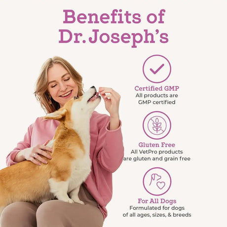DR. JOSEPH'S - Dr. Joseph's VetPro Complete Dog Hip and Joint Chicken Flavored 60 Masticables - The Red Vitamin MX - Cuidado De Cadera Y Articulaciones Para Perros - {{ shop.shopifyCountryName }}