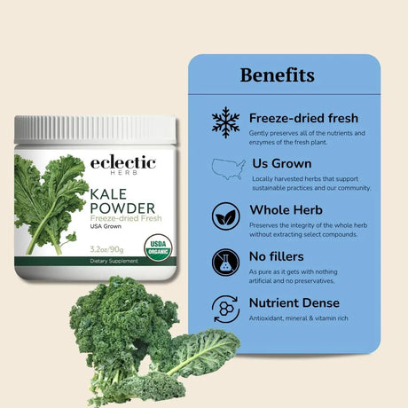 ECLECTIC HERB - Eclectic Herb Raw Fresh Freeze-Dried Kale Whole Food Powder 90Gr. - The Red Vitamin MX - Suplementos Alimenticios - {{ shop.shopifyCountryName }}