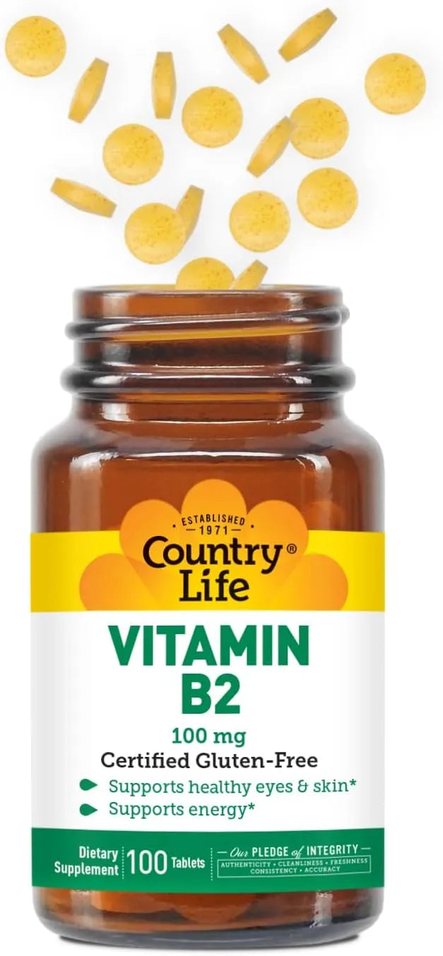 COUNTRY LIFE - Country Life Vitamin B2 100Mg. 100 Tabletas - The Red Vitamin MX - Suplementos Alimenticios - {{ shop.shopifyCountryName }}